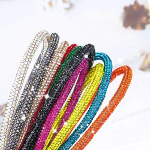 10/20/40/50야드 블링 크리스탈 다이아몬드 코드 트림 라운드 라인스톤 소프트 로프 신발끈 후디 바지 끈 DIY 장식용