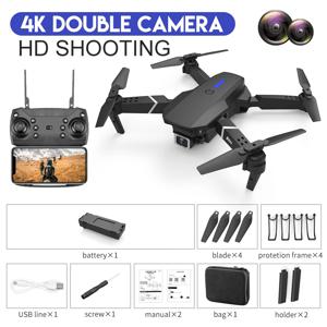 E88 드론 Profesional 4K HD 듀얼 카메라 E88D 원격 제어 거리 헬리콥터 접이식 WIFI FPV Quadcopter 보안 모니터링