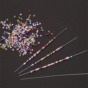 10개 금속 비즈 바늘, 비즈 스레딩 스트링 탬버/쥬얼리 팔찌 목걸이 제작 핀 코드 도구