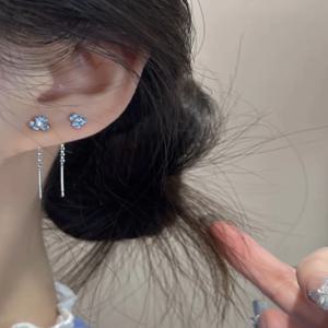   IA BEAR 925 실버 바늘 꽃 귀 와이어 여성 독특한 디자인 Ele 다목적 Faion Jewelry Accory