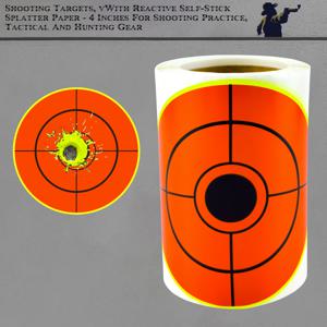 4인치 100개 검은색 십자형 정확한 스플래시 슈팅 연습 형광 표적 스티커 슈팅 표적 훈련 용품 스티커 형광 색상 적층 라벨(에어건 연습으로 실제 총 연습에 사용 가능) 슈팅 센터 목표 홈 슈팅 연습 목표