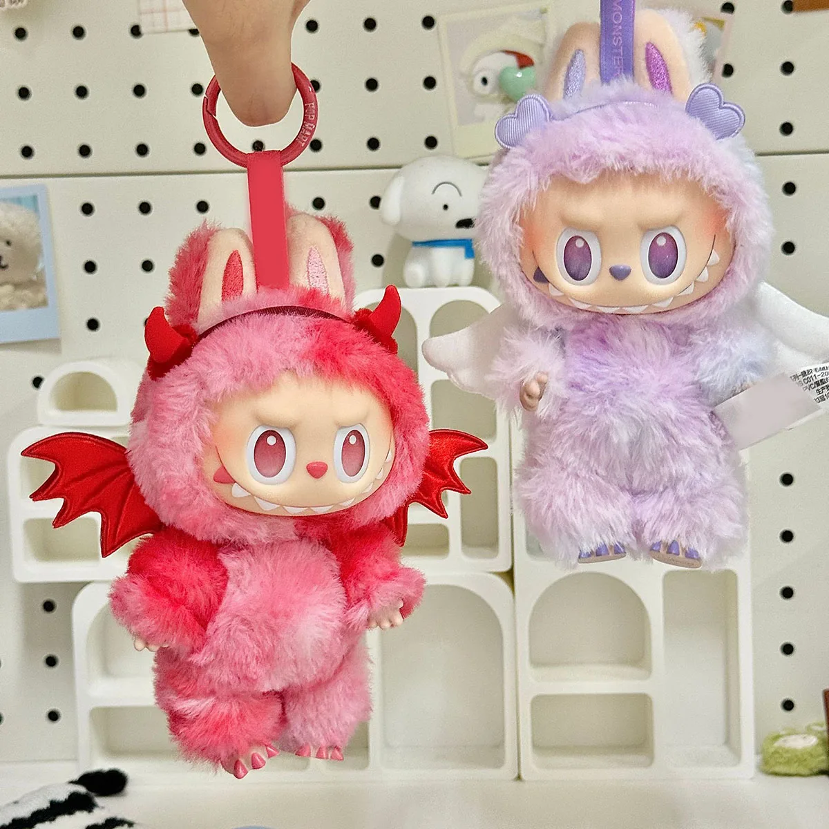 귀여운 미니 봉제 인형 개성 패션 세트 옷 라부부 천사 악마 날개 의상 액세서리 패션 스타일