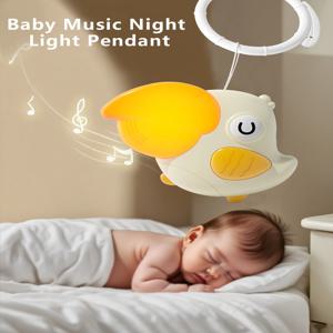 귀여운 야간 조명, 진정 음악 수면 악기, 유모차 펜던트, 침실 수면 조명, 아기 수유 눈 보호 어린이