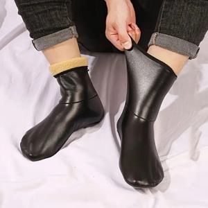 1 쌍 남성 여성 야외 스포츠 가을 겨울을위한 따뜻한 눈밭 양말 두꺼운 방풍 따뜻한 내부 플러시 실내 바닥 양말