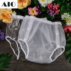 방수 TPU 성인용 기저귀 팬티, 스냅 버튼 디자인으로 쉽게 열 수 있고 세탁이 간편한 요실금 팬츠, 반투명 수영 커버