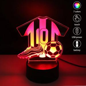 축구 선수 무드등 터치 리모컨 RGB LED 램프 침실 장식 독창적인 스포츠 테마 선물 소년 어린이 팬들을 위한