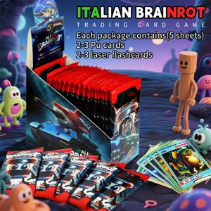 150PCS 게임 컬렉션 카드 이탈리아 Brainrot 세트 Tralalero Tralala 카드 Tungtungtungsahur 애니메이션 캐릭터 Flashcards Kids Gift