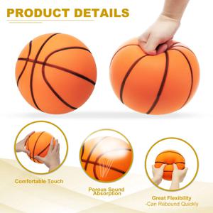 무소음 농구공 무음 농구 사이즈 3/5/7 소음 없음 고밀도 폼 드리블 실내 농구 네트 가방 포함 조용한 드리블