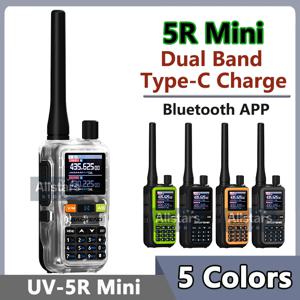 1개/2개 신형 BAOFENG UV 5R 미니 무전기 5W 블루투스 멀티 밴드 무선 주파수 복사 AM FM 타입-C 양방향 라디오 캠핑용