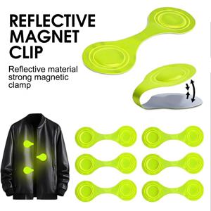어린이 배낭을위한 6Pcs 반사 자석 클립, 야간 산책 자전거 사이클링 안전 액세서리를위한 반사판 가방 클립