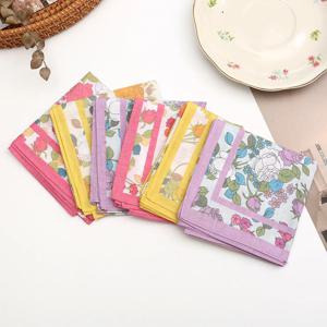 3/12개 여성용 순면 손수건 얇고 부드러운 흡수성 땀 수건 사각형 수건 외출용 휴대용 땀 수건 43cm