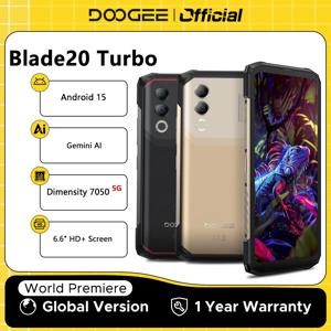 【브랜드+】세계 최초 공개 DOOGEE 블레이드20 터보 5G 러기드폰 안드로이드 15 제미니 AI 6.6인치 HD+ 8GB 256GB AI 듀얼 카메라
