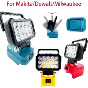 손잡이와 USB 인터페이스 손전등이 있는 Makita/Milwaukee/Dewalt 18V 리튬 이온 배터리에 적합한 3인치 LED 작업등