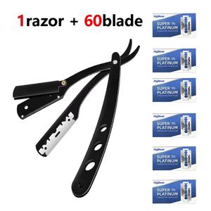 남성용 스테인리스 면도날, 수동 면도기 클래식 습식 면도, 검정색 면도기 교체 가능 날