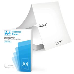 휴대용 프린터용 100매 A4 열전사 인쇄 용지 빠른 건조 호환성 잉크 없는 다기능 접이식 열전사 용지