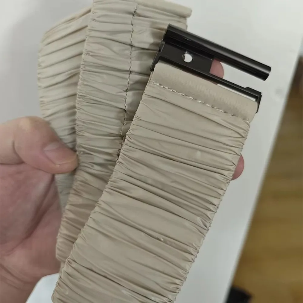 패션 5cm 폭 다운 코트 허리 벨트 캐주얼 플리츠 스트레치 허리밴드 버클 솔리드 컬러 엘라스틱 다운 재킷 허리밴드