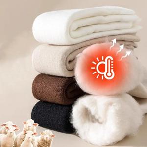 겨울 여성용 무릎 위 양말 따뜻한 허벅지 길이 양말 두꺼운 플리스 안감 하이웨이스트 양말 플러스 벨벳 부츠 커프 레그 워머