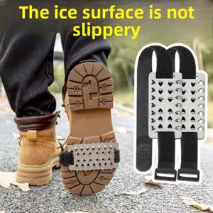 겨울 야외용 두꺼운 스테인리스 스틸 아이스 클리츠 (26개 이빨) - 등산용 미끄럼 방지, 얼음 낚시에 적합