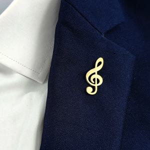 패셔너블한 음악 기호 브로치 스테인리스 스틸 라펠 핀, 음악 파티 액세서리의 첫 번째 선택