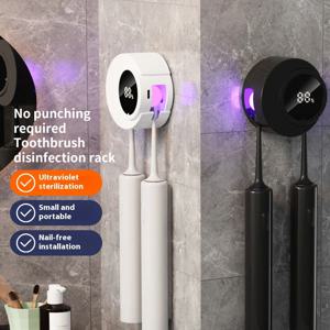 AiQUE 미니 휴대용 충전식 여행 칫솔 살균기 UV 드릴링 없음 전동 칫솔 홀더 소독 상자