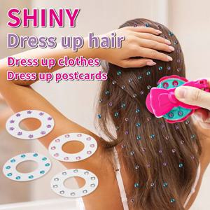 1 세트/100 조각/120 조각/220 조각 헤어 쥬얼리 프레스 필름 다이아몬드 헤어 액세서리 DIY 세트 어린이 놀이 집 드레스