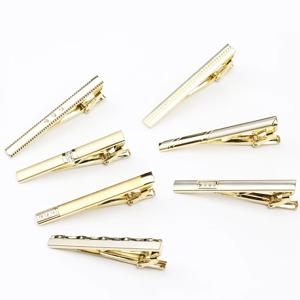 신제품 남성용 메탈 골드 타이 클립 웨딩 파티 비즈니스 액세서리 밝은 크롬 스테인리스 스틸 소재 주얼리 버클 타이 클립