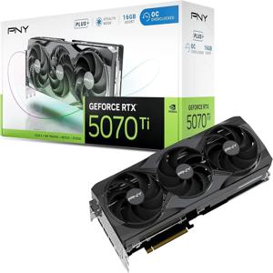 새로운 PNY NVIDIA GeForce RTX ™   5070 Ti OC 트리플 팬 플러스, 그래픽 카드 (16GB GDDR7, 256비트, 부스트 속도: 2572 MHz, PCIe)