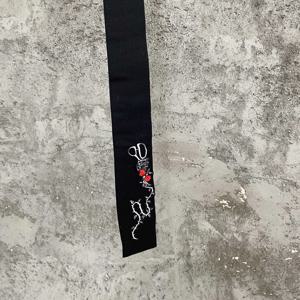 독창적인 디자인, 어두운 일본식, 보라색 장미 가위, 손으로 수놓은 넥타이, 울