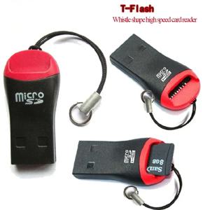 만화 휘슬 모양 미니 USB 2.0 마이크로 UE TF 플래시 메모리 카드 리더, 노트북 휴대 전화 컬렉터용 1 인 1 SD 리더 어댑터