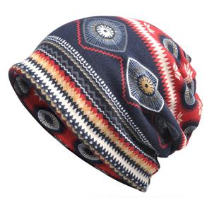 낙서 스카프 이중 목적 후드, 고품질 여성 및 남성 모자, 바오터우 모자, 통기성 수면 모자, 줄무늬 보헤미안 모자