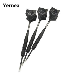 Yernea 3 개 전문 철강 팁 다트 22 그램 니켈 도금 철 스틸 뾰족한 다트 던져 게임 알루미늄 샤프트 다트 비행