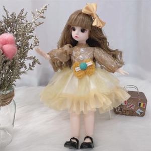 30cm Bjd 인형 12 이동식 관절 1/6 소녀의 드레스 3D 갈색 눈 장난감 옷 신발 어린이 장난감 소녀 어린이 선물
