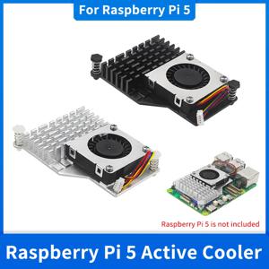 Raspberry Pi 5 액티브 쿨러 선풍기 알루미늄 방열판, PWM 속도 조절 가능, 선풍기 블랙 실버 블루 금속 라디에이터, RPi 5