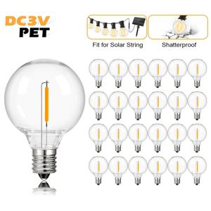 3V G40 Led 전구 플라스틱 비산 방지 E12 기본 따뜻한 흰색 2700K 태양 문자열 빛에 대 한 저전압 교체 글로브 전구
