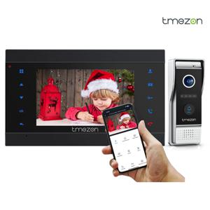 유선 스마트 홈 투야 와이파이 1080P 비디오 인터콤 비디오 도어폰 7인치 터치 모니터 비디오 도어벨 도어 카메라 보안 시스템