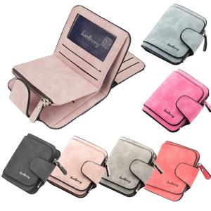 버클 연마 가죽 PU 여성용 짧은 지갑 패션 캐주얼 삼중 지갑 멀티 카드 홀더 동전 지갑