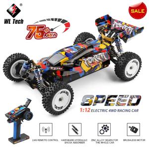 WLtoys 124007 124019 Pro 1:12 브러시리스 RC 자동차 4WD 75 KM/H RTR 한 손으로 원격 제어 레이싱 오프로드 드리프트 소년 장난감 어린이 선물