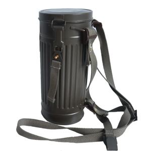 독일 가스 마스크 캐니스터 가죽 액세서리, 야외 전술 도구 레트로 박스 보관 금속 벨트 포함, WW2 전술 가스 마스크