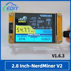ESP32-2432S028R NerdMiner V2 해시레이트, 스마트 디스플레이, 암호화 솔로, 복권, 너드 마이너, 비트코인 채굴, 49 k/S, 2.8 인치