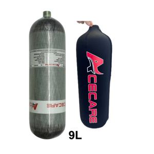 Acecare 9L CE 탄소 섬유 스쿠버 다이빙 탱크 병 30Mpa 300Bar 4500psi 밸브 채우기 스테이션 M18*1.5 SCBA 화재 안전