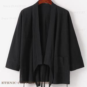 대형 3XL-9XL 일본식 기모노 카디건 유카타 남성 코튼 린넨 자켓 오픈 프론트 캐주얼 여름 셔츠 코트 하라주쿠 아웃웨어
