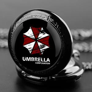 그레이트 영화 레지던트 이블 유리 돔 회중 시계 빈티지 남성 여성 아랍어 디지털 다이얼 목걸이 펜던트 시계 어린이를위한 선물