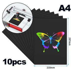 레이저 조각에 대 한 10pcs A4 스크래치 종이 다채로운 DIY 공예 미술 용품, 선물에 대 한 블랙 코팅 멀티 컬러 레이어 스크래치 보드