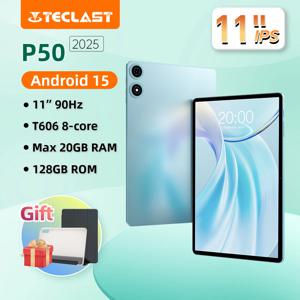 Teclast P50 2025 Android 15 태블릿 11인치 90Hz 디스플레이 T606 옥타 코어 최대 20GB(8+12GB) RAM 128GB ROM 7000mAh Type-C 4G LTE GPS