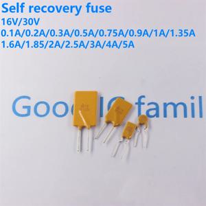 10Pcs DIP 플러그인 자체 재설정 가능 퓨즈 16V 30V 0.5A 0.9A 1.1A 1.35A 1.6A 1.85A 2A 6A 7A 8A 9A 10A 14A PPTC 자체 복구 퓨즈