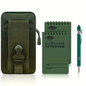 야외 활동 기록을 위한 방수 비바람에 견디는 펜과 케이스가 있는 4 Pcs 방수 노트북 경찰 방수 메모장
