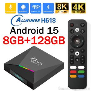 안드로이드 박스 4G 안드로이드 15 IPTV Z1 Max TV 박스 4K 8K HD Allwinner H618 BT 5.0 4G 5G 듀얼 WiFi 8GB 128GB 음성 리모컨 allwinner