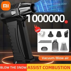 Xiaomi 슈퍼 폭력 송풍기 1000000RPM 브러시리스 터보 제트 송풍기 10000mAh 고속 충전 덕트 팬 300G 스러스트 청소 도구 ﻿