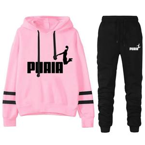 조깅 여성 트레이닝복 캐주얼 여성 스포츠웨어 루즈핏 편안한 데일리 2025 스트라이프 후드티 투피스 세트