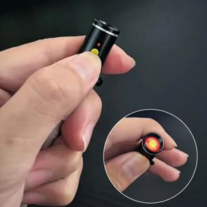 실용적인 미니 타입 C 담배 라이터 항공 여행 야외 불꽃 없음 컴팩트 라이터 전기 간편한 휴대용 보관